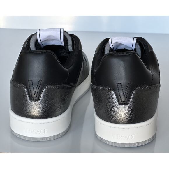 Versace Medusa Men’s Black/Silver Leather Sneakers 8.5 US (41.5) 1013377 IT NIB - Picture 10 of 15